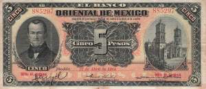 Mexiko p.381c 5 Pesos 1914